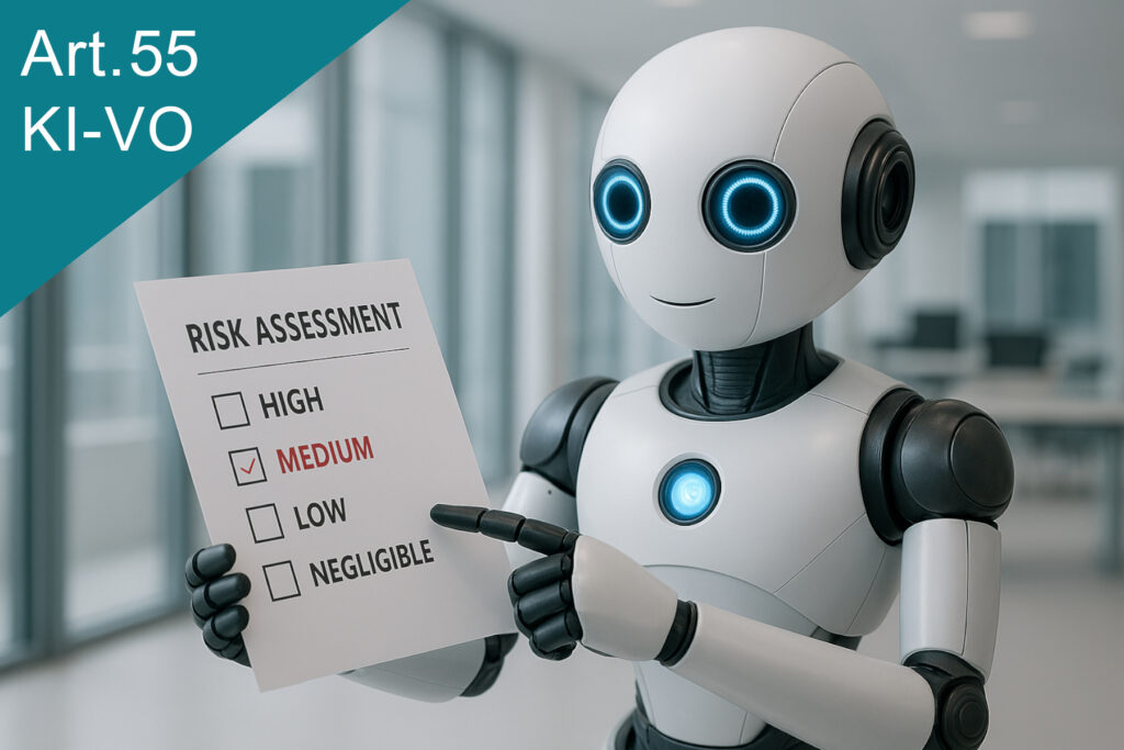 Roboter macht eine Risikoanalyse