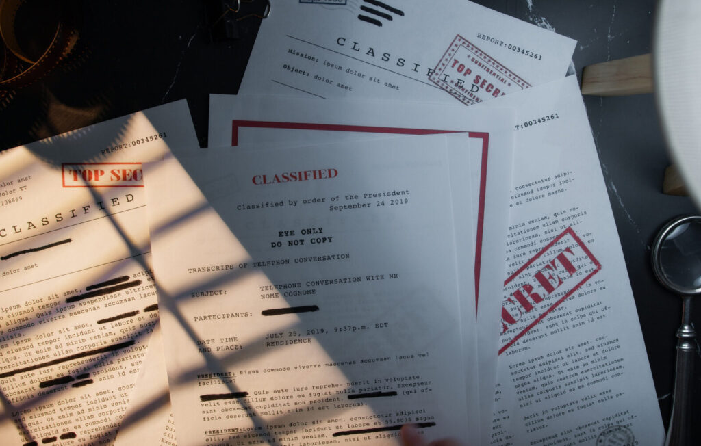 Documents classified as top secret